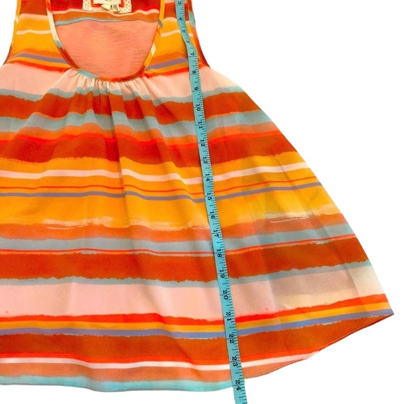 Anthropologie Meadow Rue Orange Merlon Striped Open Back Top, Size Petite Small - Picture 9 of 13